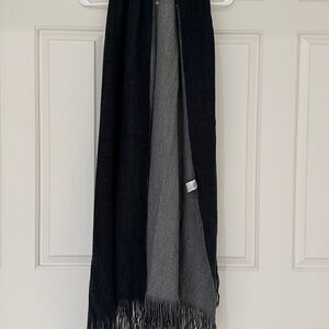 Black and Gray Fringe Scarf
